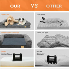 Medium Orthopedic Dog Bed with Bolster Comfort Mattress