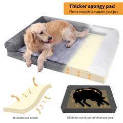 Medium Orthopedic Dog Bed with Bolster Comfort Mattress