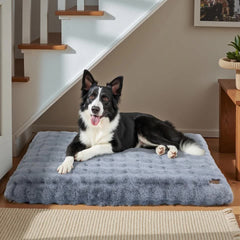 Plush Pet Bed with Non Slip Base and Removable Cover