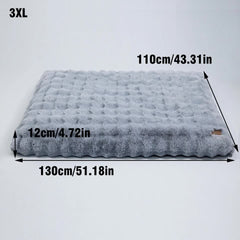 Plush Pet Bed with Non Slip Base and Removable Cover