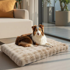 Plush Pet Bed with Non Slip Base and Removable Cover
