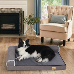 Jumbo Orthopedic Dog Bed Sofa Lounge - Raised High Bolster Pet Bed with Washable Cover Size XL