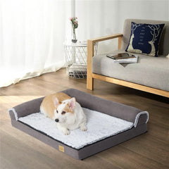 Jumbo Orthopedic Dog Bed Sofa Lounge - Raised High Bolster Pet Bed with Washable Cover Size XL