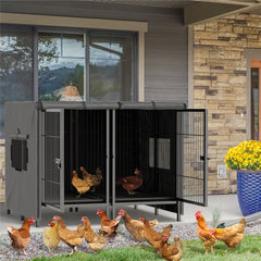 Giant Dog Cage Indoor Outdoor Super-Hard Metal Kennel Pet Playpen W Tray&Divider
