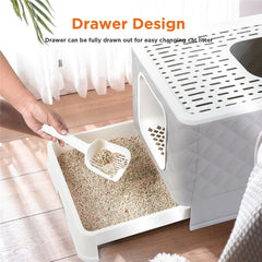Large Hooded Cat Litter Box with Enclosed Top