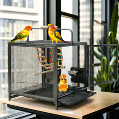 Heavy Duty Metal Bird Cage Parrot Transport Carrying Cage Large Pet Cages Aviary