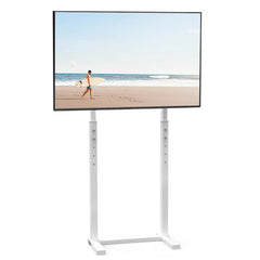 32-60 Inch TV Floor Stand Base - Universal Large TV Mount Holder Bracket - Adjustable Freestanding TV Stand for Living Room Bedroom - White