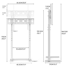 32-60 Inch TV Floor Stand Base - Universal Large TV Mount Holder Bracket - Adjustable Freestanding TV Stand for Living Room Bedroom - White