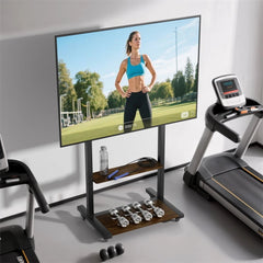 Adjustable Rolling TV Stand for 40 to 100 Inch Screens with Shelves