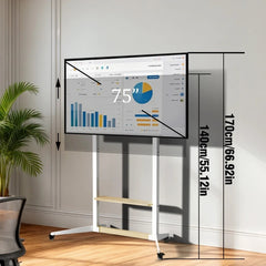 Height Adjustable Steel TV Stand on Wheels - Heavy Duty Mobile Floor Mount Cart for 40�100 Inch TVs, 100kg Capacity