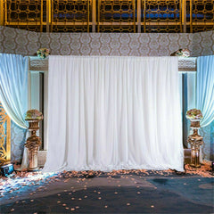 3mx6m 10ft Silk White Backdrop Drapes Curtain Wedding Ceremony Party Home Window Decor