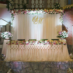 3mx6m 10ft Silk White Backdrop Drapes Curtain Wedding Ceremony Party Home Window Decor