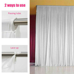 3mx6m 10ft Silk White Backdrop Drapes Curtain Wedding Ceremony Party Home Window Decor