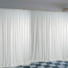 3mx6m 10ft Silk White Backdrop Drapes Curtain Wedding Ceremony Party Home Window Decor