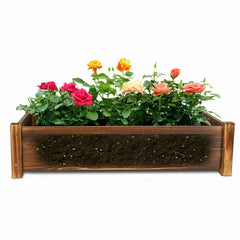 Large Rectangular Wooden Planters Garden Outdoor Flower Plant Herbs Pot Boxes