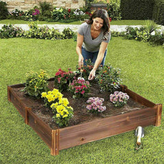 Large Rectangular Wooden Planters Garden Outdoor Flower Plant Herbs Pot Boxes