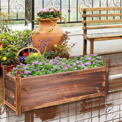Fin Rot-Resistant Wood Modular Raised Garden Bed Outdoor Elevated Herb Planter Box