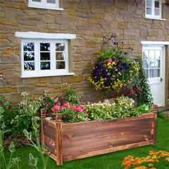 Fin Rot-Resistant Wood Modular Raised Garden Bed Outdoor Elevated Herb Planter Box
