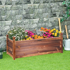 Fin Rot-Resistant Wood Modular Raised Garden Bed Outdoor Elevated Herb Planter Box