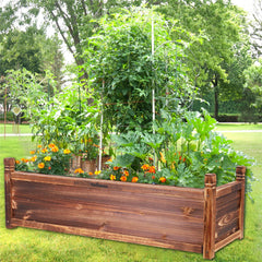 Fin Rot-Resistant Wood Modular Raised Garden Bed Outdoor Elevated Herb Planter Box