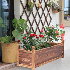 Fin Rot-Resistant Wood Modular Raised Garden Bed Outdoor Elevated Herb Planter Box