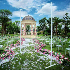 3x3M Square Wedding Arch Stand Metal Wedding Backdrop Decor White Flower Stand