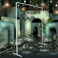 3x3M Square Wedding Arch Stand Metal Wedding Backdrop Decor White Flower Stand