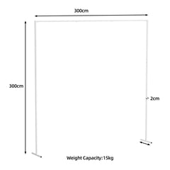3x3M Square Wedding Arch Stand Metal Wedding Backdrop Decor White Flower Stand