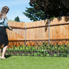 5-Piece Decorative Garden Fence Black Metal Wire Patio
