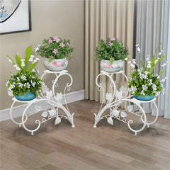 Outdoor Indoor Metal Flower Pots Planter Plant Stands Garden Shelf Racks