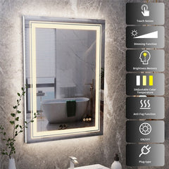 Modern Luxury: LED Mirror with Defogger 600*800mm Double LED