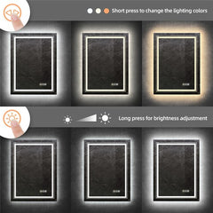 Modern Luxury: LED Mirror with Defogger 600*800mm Double LED