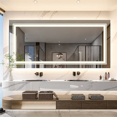 Anti-Fog LED Bathroom Mirror with 2-Way Mount 1000*600mm/Double LED