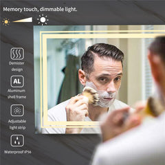 Anti-Fog LED Bathroom Mirror with 2-Way Mount 1000*600mm/Double LED