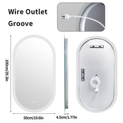 Premium Oval LED Anti-Fog Bathroom Mirror(100x50cm)