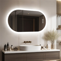 Premium Oval LED Anti-Fog Bathroom Mirror(120x60cm)