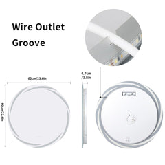 Round LED Anti-Fog Backlit Bathroom Mirror(60x60cm)