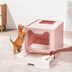 Xxl Large Cat Litter Box Self-Cleaning No Smell Pet Toilet Box With Tray & Scoop