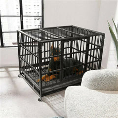 Heavy Duty Dog Cage with Lock & Bottom Tray XXL