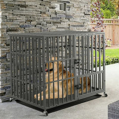 Heavy Duty Dog Cage with Lock & Bottom Tray XXL