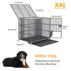 Heavy Duty Dog Cage with Lock & Bottom Tray XXL