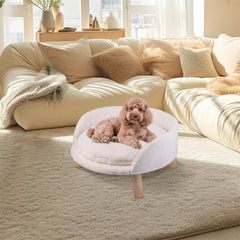 Pet Sofa Bed with Plush Cushion & Wooden Legs