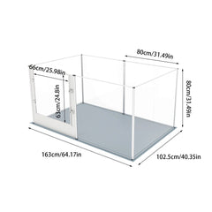 Silver Transparent Acrylic 6 Panel Dog Playpen Indoor Fence Whelping Box with Lock Door