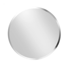 P&P Silver Round Wall Mirror 60x60cm Frameless Beveled Edge Glass for Stylish Homes