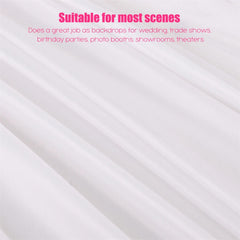 Large 3×3 m White Wedding Backdrop Curtains for Baby Shower and Birthday Decor