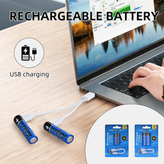 4 PCS AA USB Rechargeable LI-ION Battery