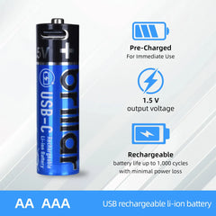 4 PCS AA USB Rechargeable LI-ION Battery