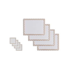 8 Pcs Clevinger MDF Placemats and Coasters Gold Border