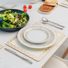 8 Pcs Clevinger MDF Placemats and Coasters Gold Border