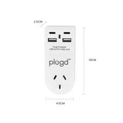 2 USB-A and 2 USB-C Wall Charger with Surge Protection